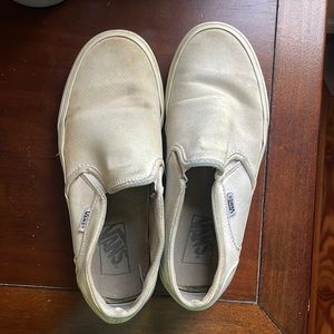 women’s slip-on white vans, size 8